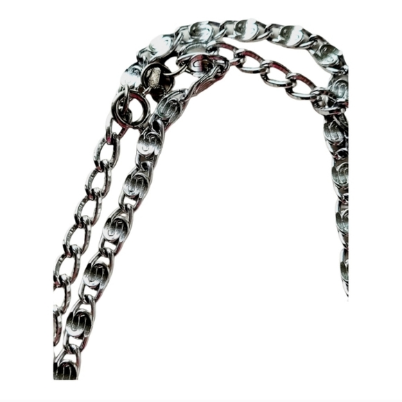 Layered necklace in silver vintage jewelry adjustable lengths - Picture 5 of 6